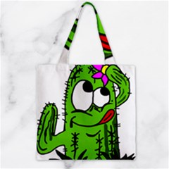 Cactus Zipper Grocery Tote Bag by IIPhotographyAndDesigns