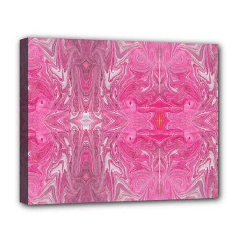 Magenta Repeats Deluxe Canvas 20  X 16  (stretched) by kaleidomarblingart