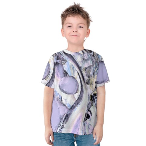 Landslide Baby Blue Kids  Cotton Tee by MRNStudios