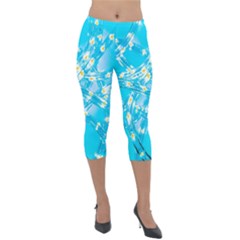 Pop Art Neuro Light Lightweight Velour Capri Leggings  by essentialimage365