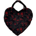 Folk flowers pattern Floral surface design Giant Heart Shaped Tote View1