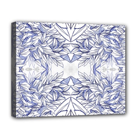 Blue Biro Arabesque  Deluxe Canvas 20  X 16  (stretched) by kaleidomarblingart