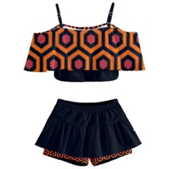 The Shining Overlook Hotel Carpet Kids  Off Shoulder Skirt Bikini by Malvagia