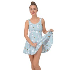 Funny And Funny Hares  And Rabbits In The Meadow Inside Out Casual Dress by SychEva