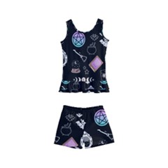 Witch Goth Pastel Pattern Kids  Boyleg Swimsuit by NerdySparkleGoth