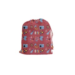 50s Small Print Drawstring Pouch (small) by NerdySparkleGoth