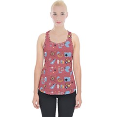 50s Small Print Piece Up Tank Top by NerdySparkleGoth
