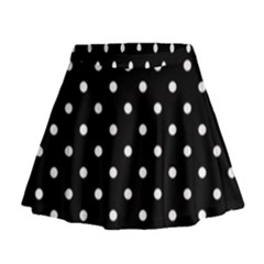 1950 Black White Dots Mini Flare Skirt by SomethingForEveryone
