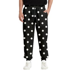 1950 Black White Dots Men s Elastic Waist Pants by SomethingForEveryone