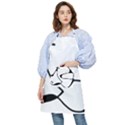 Black And White Abstract Linear Decorative Art Pocket Apron View1