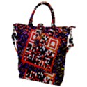 Root Humanity Bar And Qr Code in Flash Orange and Purple Buckle Top Tote Bag View1