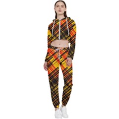 Root Humanity Orange Yellow And Black Cropped Zip Up Lounge Set by WetdryvacsLair