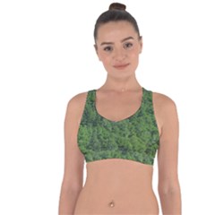 Leafy Forest Landscape Photo Cross String Back Sports Bra by dflcprintsclothing