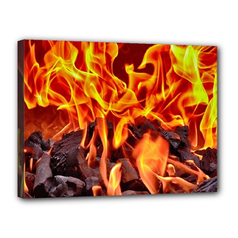 Fire-burn-charcoal-flame-heat-hot Canvas 16  X 12  (stretched) by Sapixe