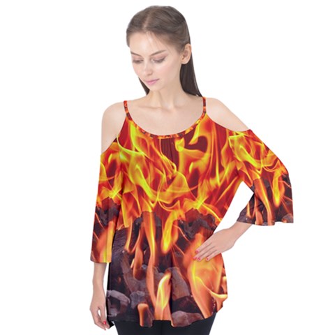 Fire-burn-charcoal-flame-heat-hot Flutter Tees by Sapixe