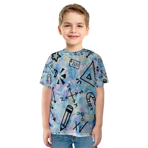 Science-education-doodle-background Kids  Sport Mesh Tee by Sapixe