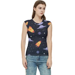 Cosmos Rockets Spaceships Ufos Women s Raglan Cap Sleeve Tee by Sapixe