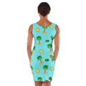 Turtle And Palm On Blue Pattern Wrap Front Bodycon Dress View2
