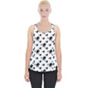 Sketchy Style Black Birds Motif Pattern Piece Up Tank Top View1