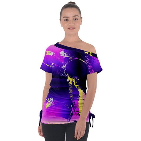 Garth Off Shoulder Tie-up Tee by MRNStudios