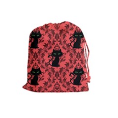 Cat Pattern Drawstring Pouch (large) by NerdySparkleGoth