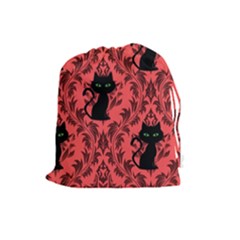 Cat Pattern Drawstring Pouch (large) by NerdySparkleGoth