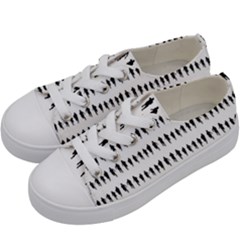 Athletic Running Graphic Silhouette Pattern Kids  Low Top Canvas Sneakers by dflcprintsclothing