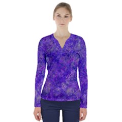 Speckled V-neck Long Sleeve Top by kiernankallan