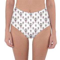 Sketchy Style Scarecrow Drawing Motif Pattern Reversible High-waist Bikini Bottoms by dflcprintsclothing