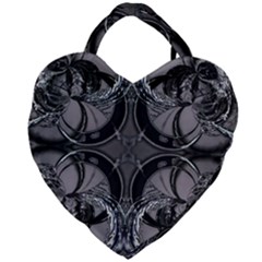 Lunar Phases Giant Heart Shaped Tote by MRNStudios