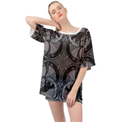 Lunar Phases Oversized Chiffon Top by MRNStudios