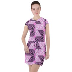 Abstract Drawstring Hooded Dress by Sparkle