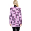 Abstract Button Up Hooded Coat  View2