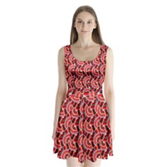 Digital Waves Split Back Mini Dress  by Sparkle