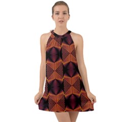 Digital Diamonds Halter Tie Back Chiffon Dress by Sparkle