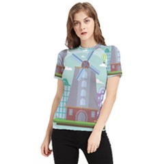Amsterdam-landmark-landscape Women s Short Sleeve Rash Guard by Sudhe