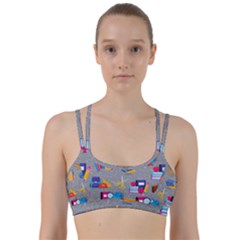 80s And 90s School Pattern Line Them Up Sports Bra by NerdySparkleGoth