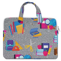 80s And 90s School Pattern Macbook Pro Double Pocket Laptop Bag by NerdySparkleGoth