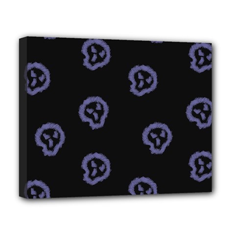 Purple Skulls On Dark Background Deluxe Canvas 20  X 16  (stretched) by SychEva