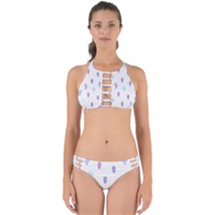 Purple And Blue Cacti Perfectly Cut Out Bikini Set by SychEva