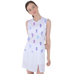 Purple And Blue Cacti Women s Sleeveless Sports Top by SychEva