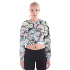 Compass-direction-north-south-east Cropped Sweatshirt by Sudhe