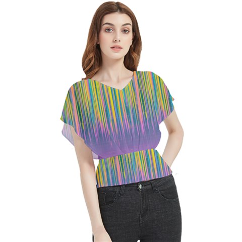 Background-colorful-texture-bright Butterfly Chiffon Blouse by Sudhe