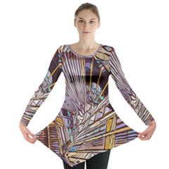 Abstract-drawing-design-modern Long Sleeve Tunic  by Sudhe