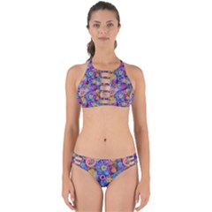 Multicolored Splashes And Watercolor Circles On A Dark Background Perfectly Cut Out Bikini Set by SychEva