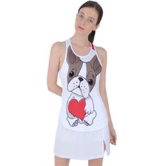 French Bulldog Hearts Racer Back Mesh Tank Top by SomethingForEveryone