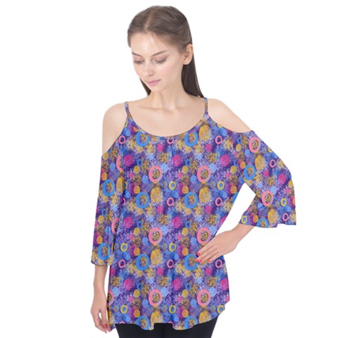 Multicolored Circles And Spots Flutter Tees by SychEva
