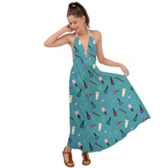 Manicure Supplies  Nail Polish Backless Maxi Beach Dress by SychEva
