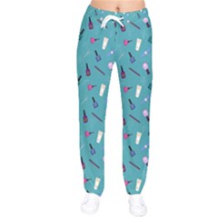 Manicure Supplies  Nail Polish Women Velvet Drawstring Pants by SychEva