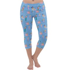 Beautiful Girls With Drinks Capri Yoga Leggings by SychEva